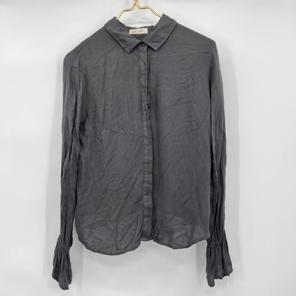 Bella Dahl Tencel Button Down with Ruffled Sleeves Size Small - Picture 1 of 5